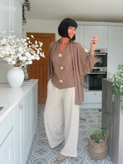 Mocha Textured Sleeveless Top Corrina