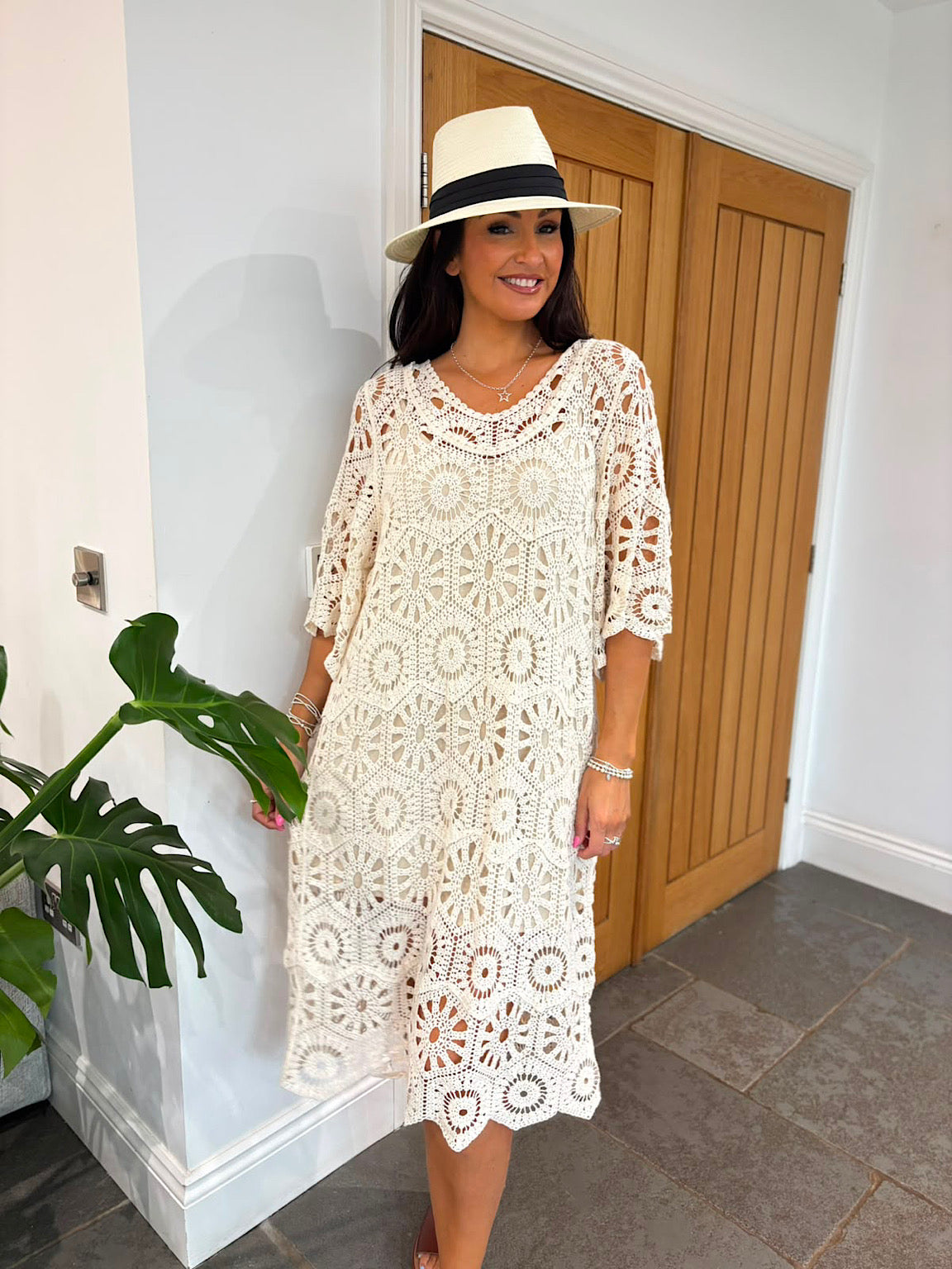 crochet dress with short sleeves MUUSA crochet tutorial: Lace midi dress with short sleeves Maana Crafts