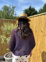 Purple Gathered Loose Knit Paige