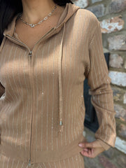 Camel Diamante Two Piece Tracksuit Nina