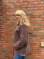 Chocolate Chenille Zip Hoodie Carrie