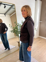 Chocolate Diamante Waistcoat Jude