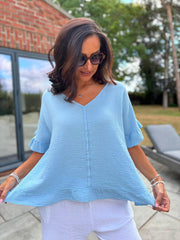 Light Blue Cotton Top Kimberly