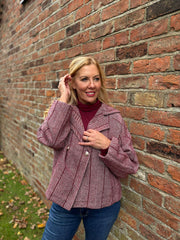 Wine Double Breasted Coat Leanne