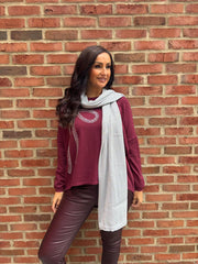 Silver Shimmer Knit Scarf