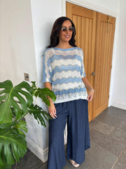 Blue Chevron Stripe Knit Olive