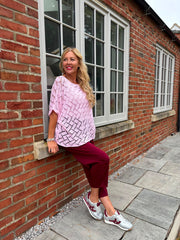 Pink Abstract Pattern Knit Tori