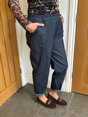 Denim Look Frill Pocket Trousers Sasha