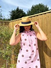 Pink Polka Dot Sleeveless Dress Tiana