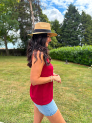 Wine Essential Textured Vest Nicole