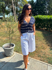 White Drawstring Culottes Anya