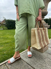 Green Gingham Two Piece Set Lara
