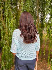 Aqua Chevron Knit Anabelle