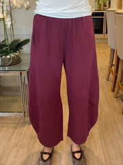 Wine Relaxed Barrel Leg Trouser