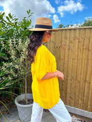 Yellow Embroidered Floral Top Frankie
