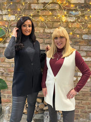 Black Single Button Waistcoat Kylie