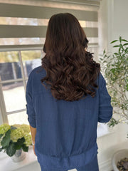 Navy Textured Drawstring Jacket Kaylee