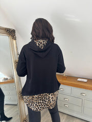 Black Leopard Sweat Top Lola