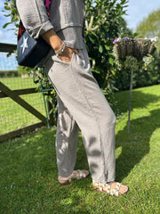 Mocha Bubble Cotton Trousers