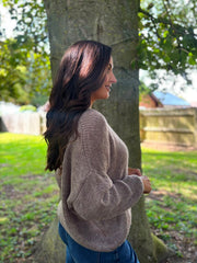 Mocha Cosy Knit Cardi Sofia