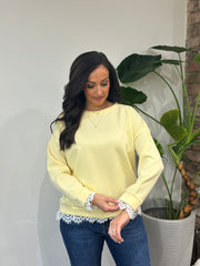 Lemon Lace Hem Sweatshirt Brooke