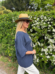 Navy Floral Bicycle Top Fern