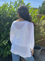 White Wave Open Knit Jumper Marian