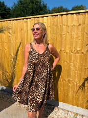 Leopard Print Sleeveless Dress Cleo