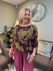 Grape Tie Detail Layered Top Sharon