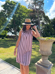 Pink Striped Sleeveless Dress Tiana