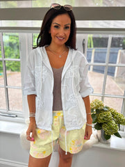 White Applique Zip Jacket Britney