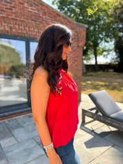 Red Halter Neck Top Jessie