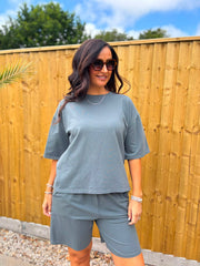 Charcoal Shorts Leisure Set Amber