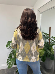 Lime Argyle Knit Top Georgia