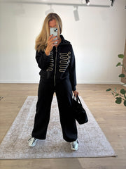 Black Embroidered Pattern Tracksuit Kalina