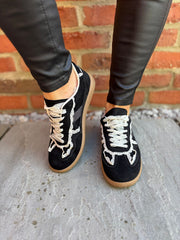 Black Harper Lace Detail Trainer