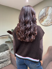 Chocolate Argyle Knit Blair