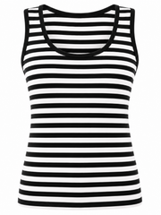Black & White Striped Vest Eloise