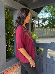 Wine Gold Angel Wings Knit Florence