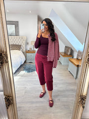 Wine Square Neck Top Saylor