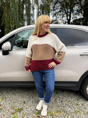 Wine Block Stitch Jumper Edie