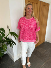 Lipstick Leopard Print Top Robin