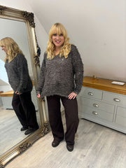 Chocolate Eyelash Knit Marilyn