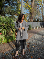 Grey Brushed Wool Coat Bridget