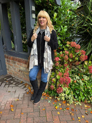 Antique Cream Abstract Circle Print Scarf