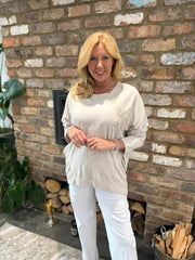 Stone Crochet Floral Sweat Top Theresa