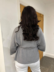 Grey Tie Waist Knit Louise