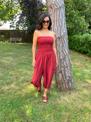 Rust Cargo Pocket Jumpsuit Verity