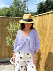 Lilac Gathered Loose Knit Paige