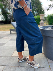 Dark Denim Barrel Leg Jeans